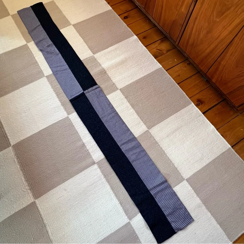Navy Blue and White Checkered Scarf